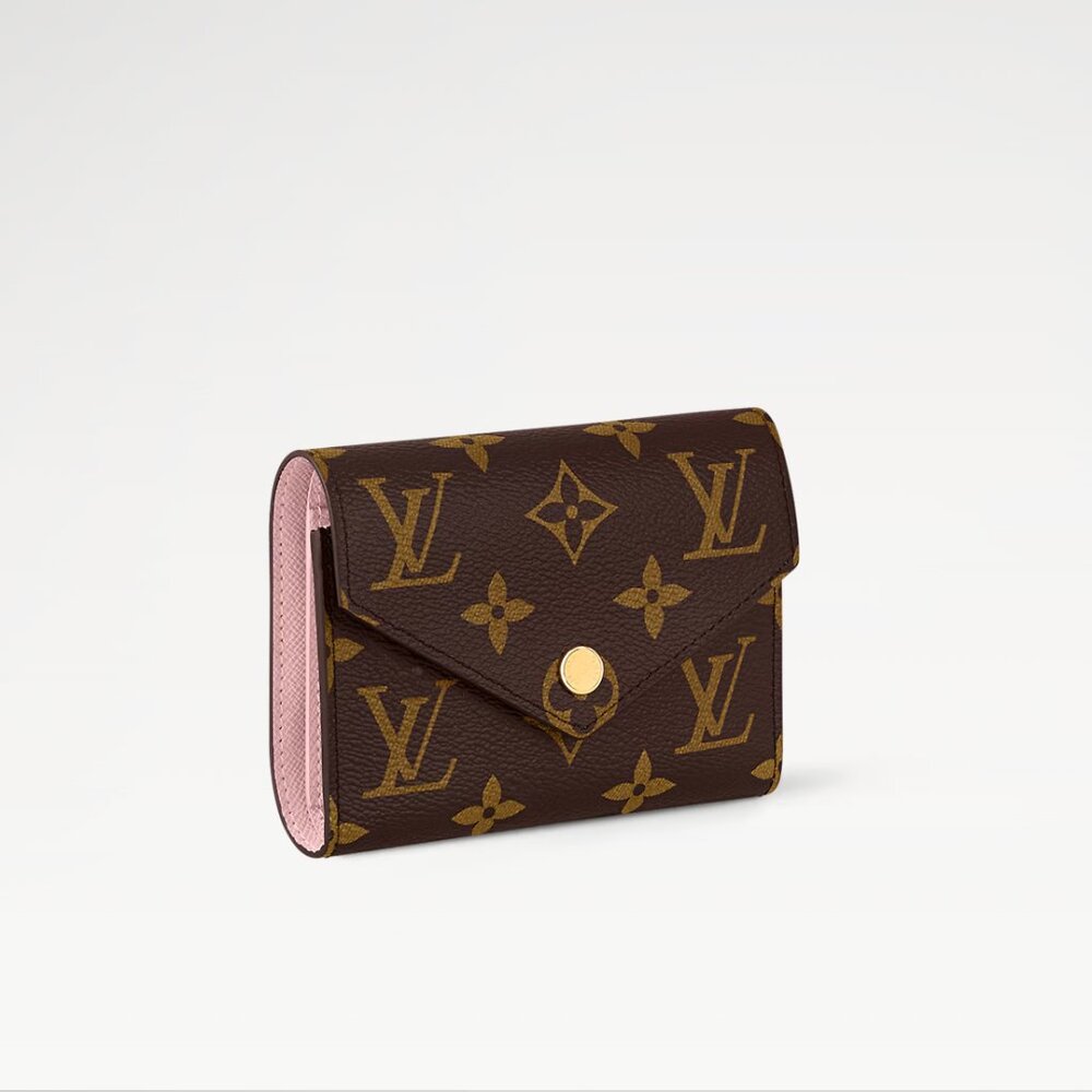 Louis Vuitton monogram "Victorine" rose ballerine compact wallet $575 BNIB